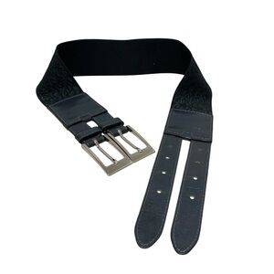 RK - Wide Elastic Brocade Print Belt - Dbl Buckle - 26